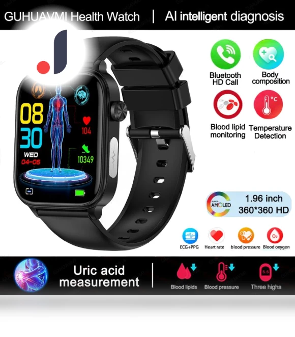 Smart Watch with ECG+PPG Monitoring — Smartwatches, QLY Online