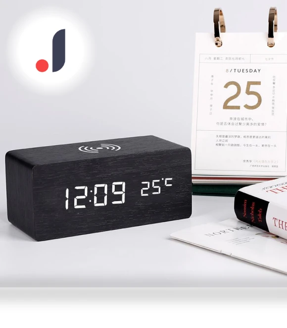 Wireless Charging Clock with Sound Control — Alarm, Fashionable bags