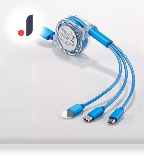 Crystal One-to-Three Retractable Fast Charging Cable — Chargers, AI Supermarket