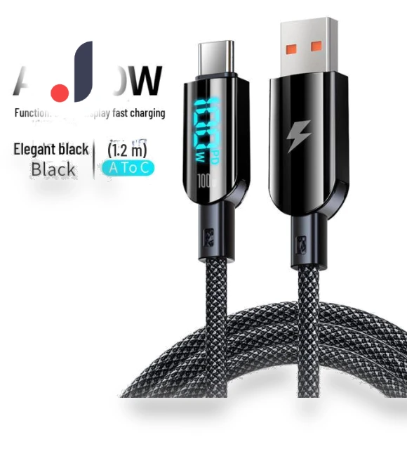 Dual Port Type-C Fast Charging Cable with Smart Display — Cables, ElectroCN