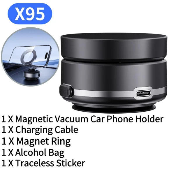 Folding Magnetic Electric Vacuum Car Phone Holder — Dashboard Installation Kits, Auto Parts Decorate