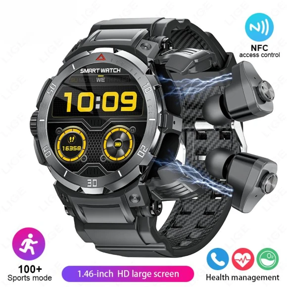 NFC Smartwatch with TWS Earbuds — Wearable Accessories, ElectronicsHome