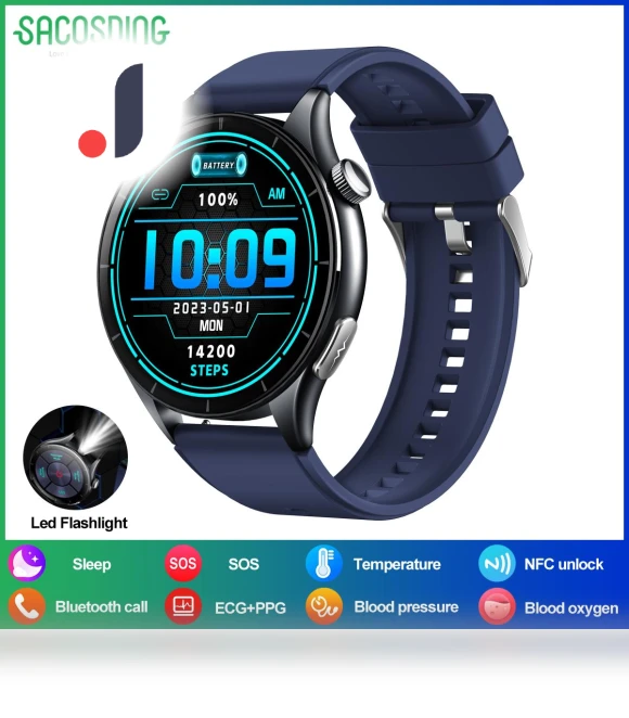 Smart Watch with AMOLED HD Display — Smartwatches, SACOSDING