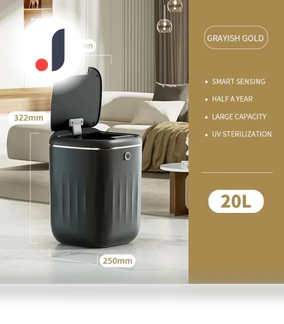 Touch Electric Trash Can with UV Lamp — Kitchen Cans, JOHO - CarGear