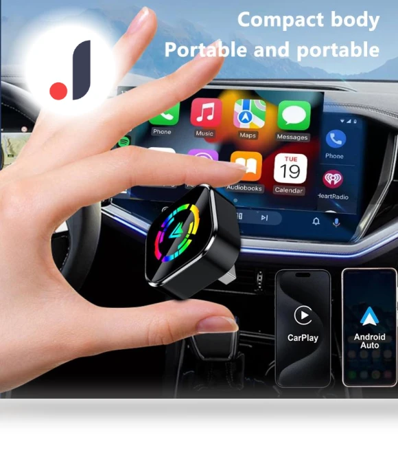 2-in-1 USB Wireless CarPlay Adapter Android Auto Box — Phone Accessories, Baking Heat