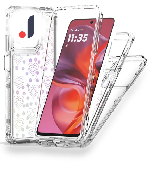 Clear Acrylic TPU Hybrid Phone Cover with Laser-printed Film Hearts — Basic Cases, Smartwatch 2025