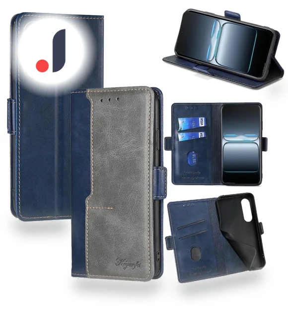 Contrast Color Wallet Leather Phone Cover — Basic Cases, Smartwatch 2025