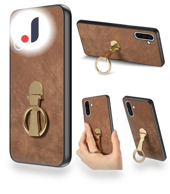 Folding Kickstand Retro Leather Back Phone Cover — Smartwatch Protectors, Smartwatch 2025