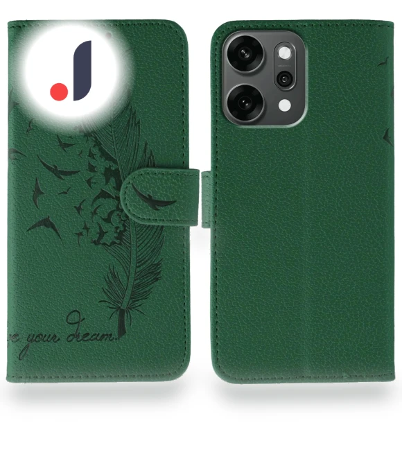 Leather Wallet Case with Feather Embossing — Flip Cases, Smartwatch 2025