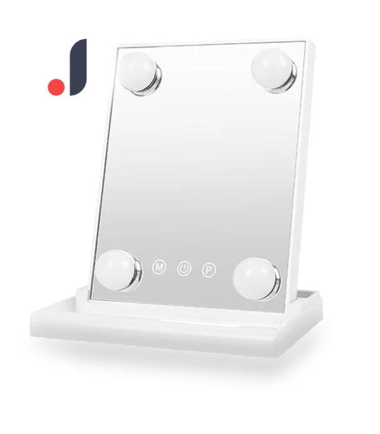 LED Makeup Mirror with 3 Color Lighting — Compact & Travel, Party&Festival Supplies