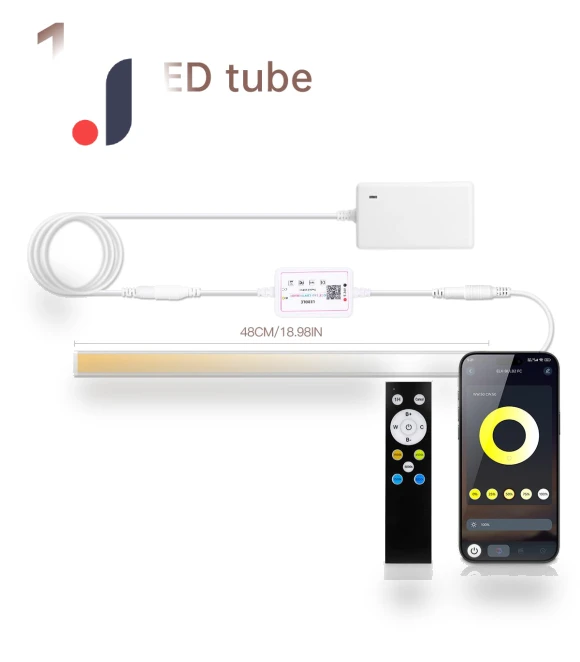 Smart CCT Dimmable LED Desk Lamp Tube — Study & Desk Lighting, Rybakov Home Lighting