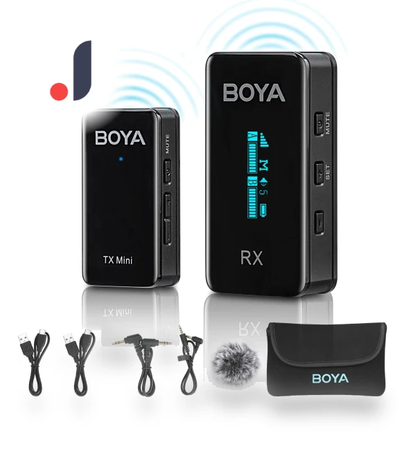 Mini Wireless Lavalier Microphone System with OLED Screen — Wireless Systems, Boya