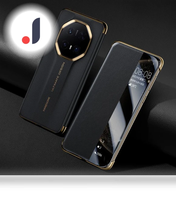 Phone Case Smart Window All-inclusive Anti-drop High-end Business Leather Case — Phone Accessories, Huawei
