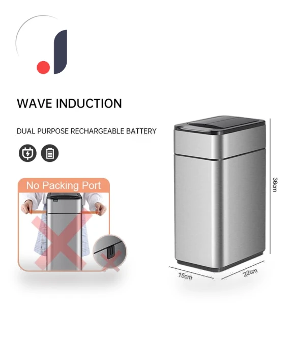 Smart Stainless Steel Trash Bin — Kitchen Cans, QIANBAIDI