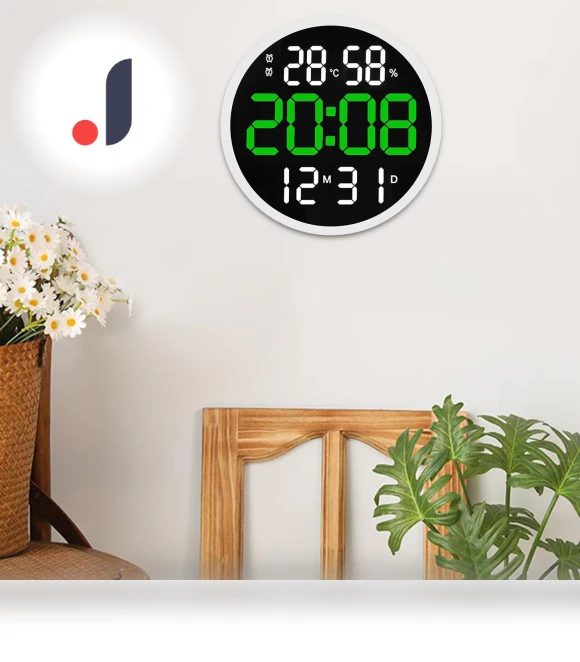 12-inch Digital Wall Clock — Wall, Dewdroop