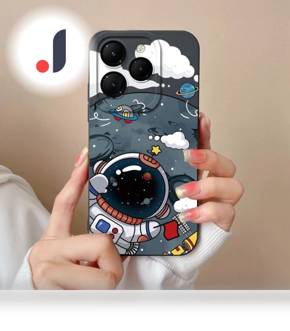 Astronaut Cartoon Pattern Shockproof Liquid Silicone Matte Phone Case — Basic Cases, New Style Case