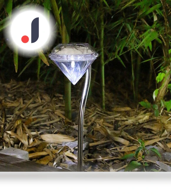 Color Changing Solar Powered LED Diamond Shape Garden Yard Outdoor Light — Garden Illumination, Stylish smart home