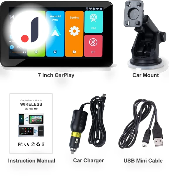 7-inch Wireless CarPlay Android Auto Multimedia Video Player — Stereo Receivers, JOHO