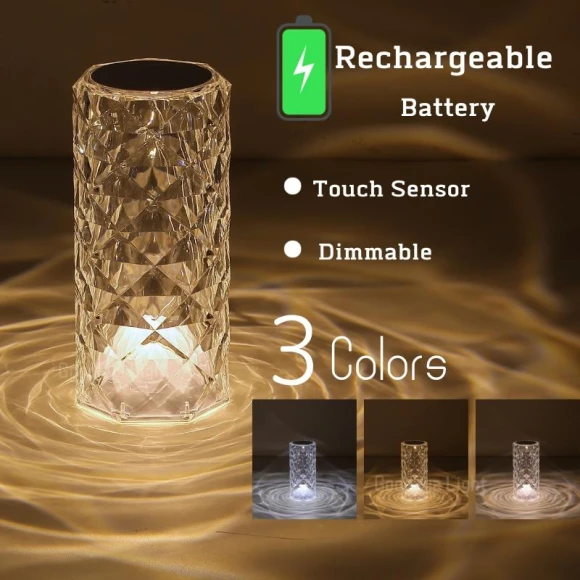 Colorful LED Desk Lamp with Crystals — Desk & Table Lighting, Binchi Lighting Appliances