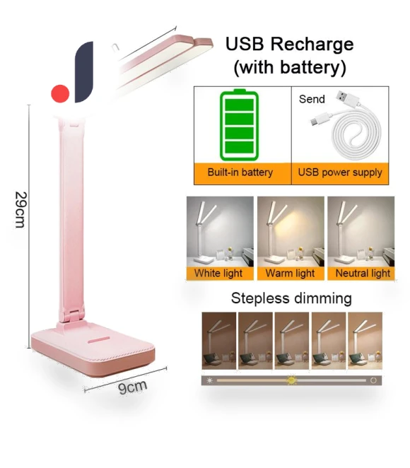LED Desk Lamp with 3 Dimming Levels — Study & Desk Lighting, ZPG