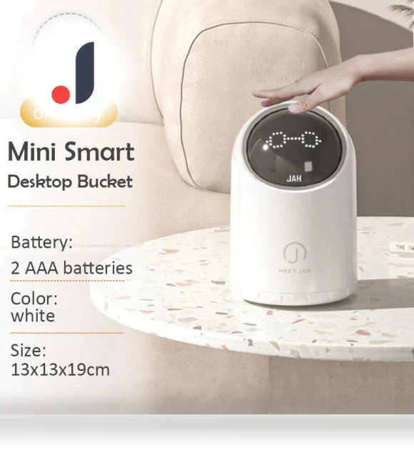 Mini Smart Desktop Trash Bin with Display — Waste Baskets, QIANBAIDI