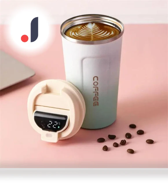 Smart Travel Thermos Mug with Temperature Display — Beverage Warmers, Cosy Homes