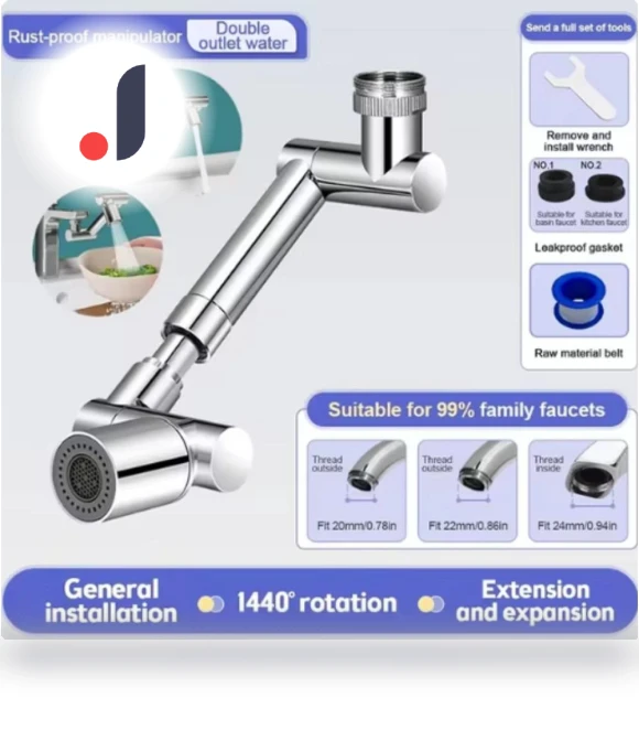 Universal Rotating Robotic Arm Faucet Extender — Aerators, High-quality life products