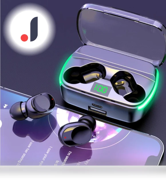 Bluetooth 5.3 Wireless Headset with Smart Digital Cable and High-Capacity External Battery — Gadget Essentials, QUEED