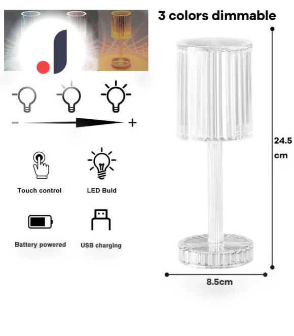 Color Changing Crystal Table Lamp — Chandeliers, Cosy Homes
