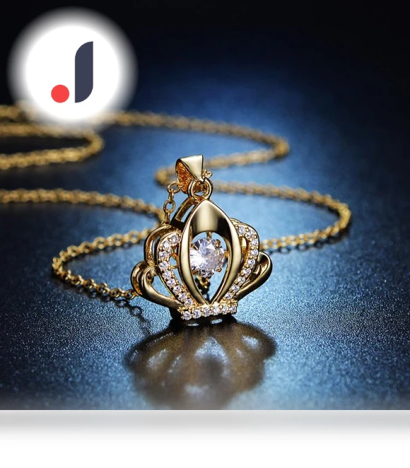 Designer Smart Heart Necklace with Crown — Smart Jewelry, Lucky Star Jewelry