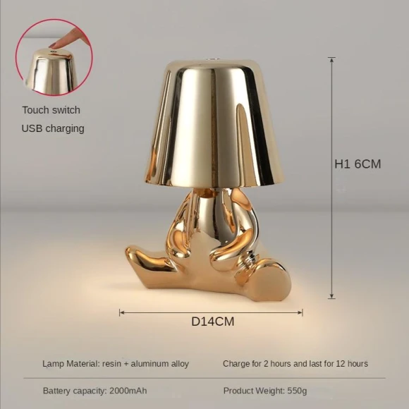 Gold Bedside Lamp with USB Touch Dimming — Lamps & Shades, Cosy Homes