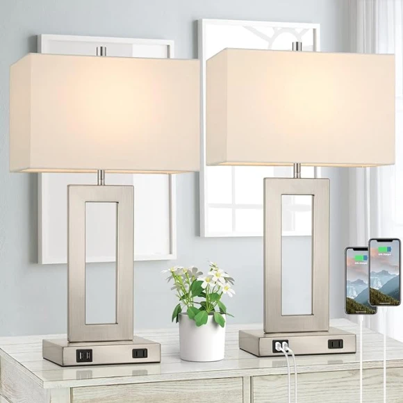 Modern Desk Lamp Set with Touch Control and USB Ports — Study & Desk Lighting, Cosy Homes