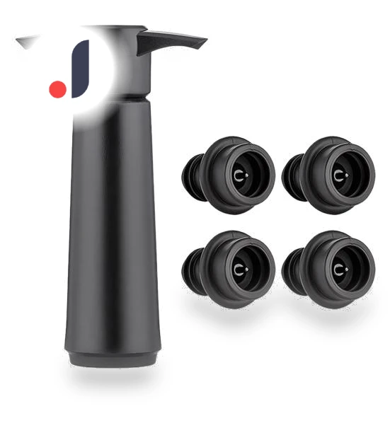 Vacuum Wine Saver with 4 Stoppers — Wine Accessories, House & Kitchen