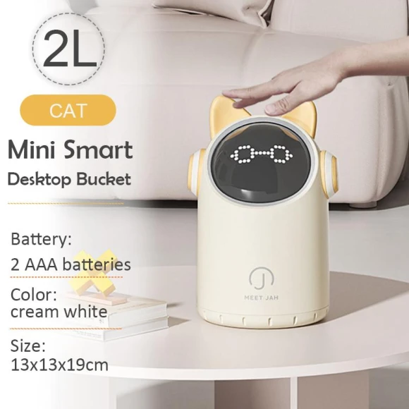 Mini Smart Desktop Trash Can with Display — Waste Baskets, Elegant Living House