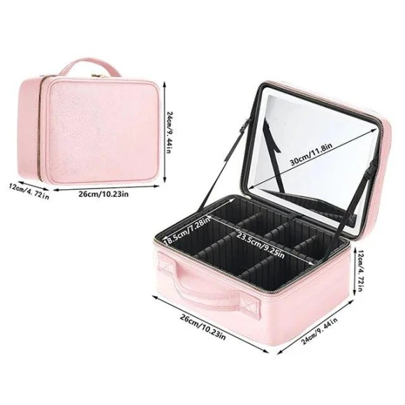 Smart LED Cosmetic Bag with Mirror — Cosmetic Cases, Elegant Living House