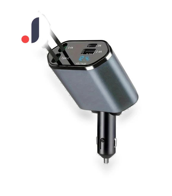 4-in-1 100W PD Fast Car Charger with Built-in Cables — Chargers, NyPhoenix Auto