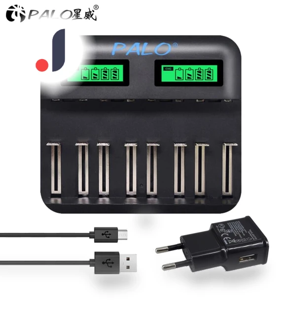8 Slot LCD Display USB Smart Battery Charger — Chargers, PALO