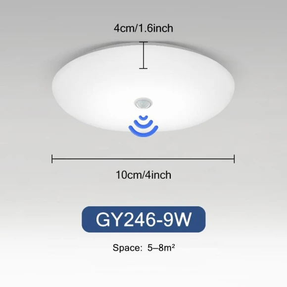 LED Ceiling Light with Automatic PIR Motion Sensor — Overhead Lighting, Your Warm Home