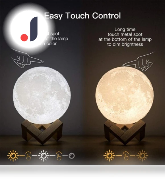 Rechargeable LED Moon Lamp — Night Lights, Yiran Furniture