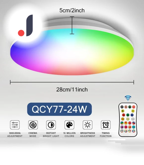 Smart RGB LED Ceiling Light Panel — Overhead Lighting, Your Warm Home
