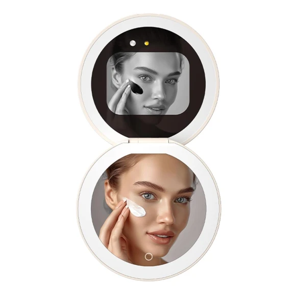 Smart UV Sunscreen Mirror with LED Lighting — Compact & Travel, Beautyyy