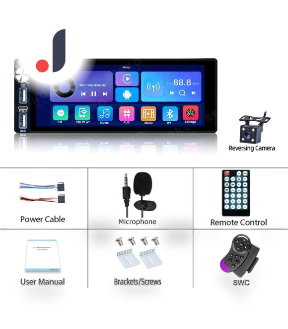 Universal 6.9-inch Car Radio with Carplay — Stereo Receivers, HOME-Auto-001
