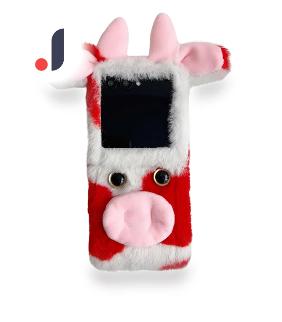 Fluffy Cute Cow Winter Plush Inner TPU Phone Case — Phone Charms, Smartwatch 2025