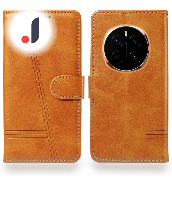 Leather Wallet Phone Case with T-shaped Lines — Basic Cases, Smartwatch 2025
