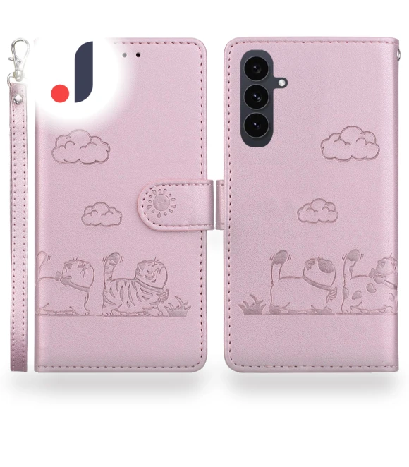 RFID Blocking Kitten Pattern Phone Cover with Wrist Strap — Phone Accessories, Smartwatch 2025