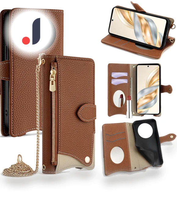 Leather Case Wallet Stand Cover with Chain Strap — Smartwatch Protectors, Smartwatch 2025