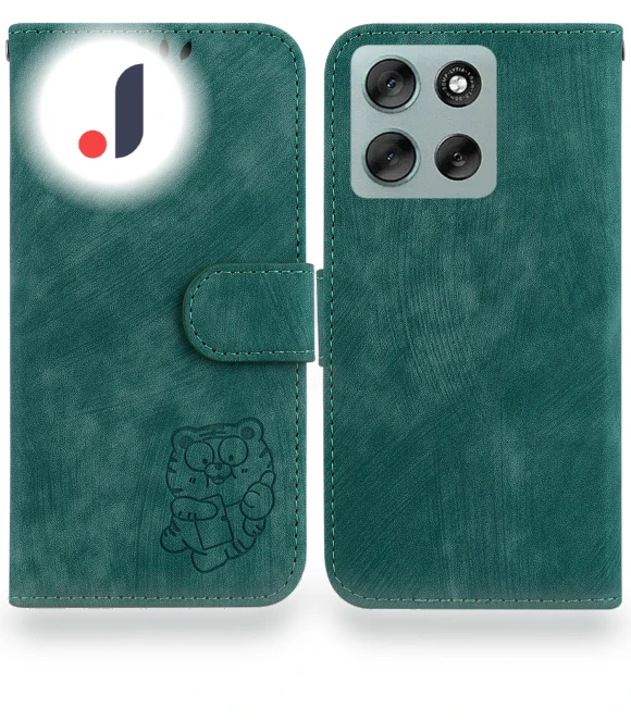 Leather Wallet Case with Tiger Embossing and Wrist Strap — Bumpers, Smartwatch 2025