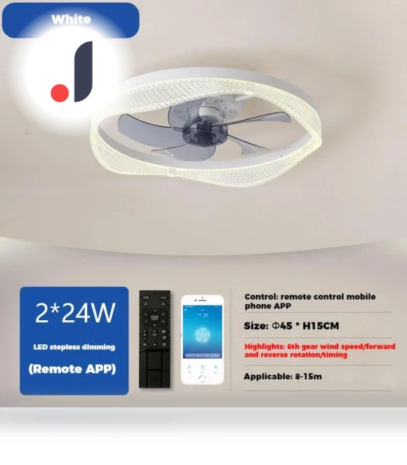 Smart Remote Control Ceiling Fan with LED Light — Ceiling Fans, Vinde Home