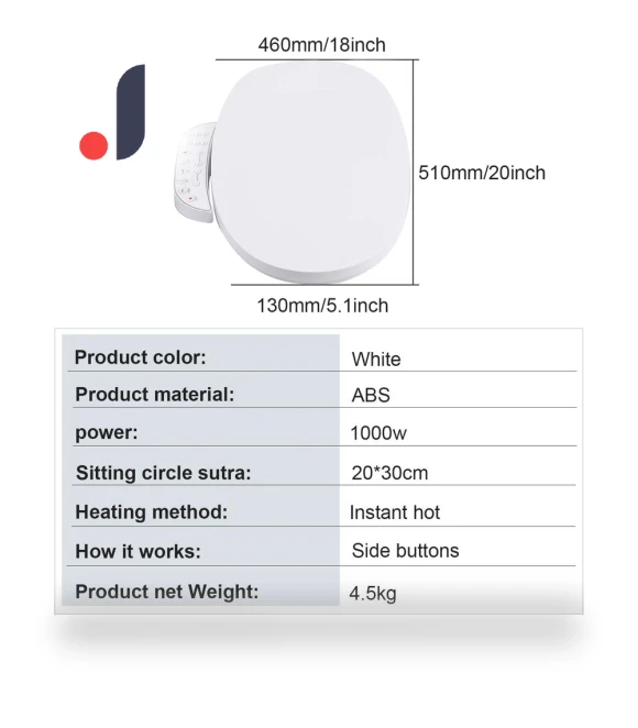 Electric Heated Toilet Seat with Soft Closing and Bidet Function — Bathroom Essentials, Super Dream Home