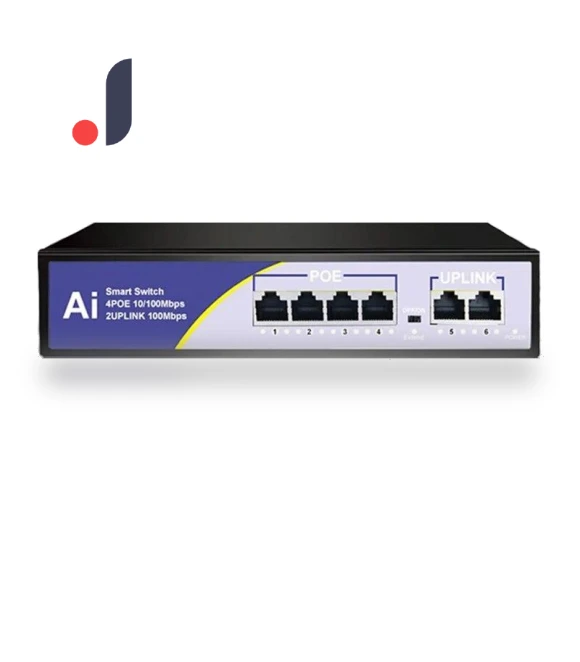 POE Switch 6 Ports 100 Mbps Ethernet Smart Switch — Hubs, KuWFi